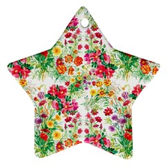 Summer Flowers Pattern Star Ornament (two Sides) by goljakoff