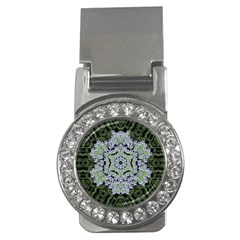 Calm In The Flower Forest Of Tranquility Ornate Mandala Money Clips (cz)  by pepitasart