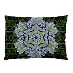 Calm In The Flower Forest Of Tranquility Ornate Mandala Pillow Case by pepitasart