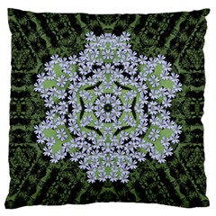 Calm In The Flower Forest Of Tranquility Ornate Mandala Large Cushion Case (two Sides) by pepitasart