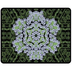 Calm In The Flower Forest Of Tranquility Ornate Mandala Double Sided Fleece Blanket (medium)  by pepitasart