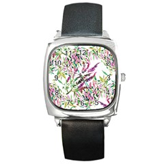 Flowers Square Metal Watch by goljakoff