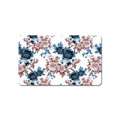 Blue And Rose Flowers Magnet (name Card) by goljakoff