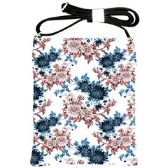 Blue And Rose Flowers Shoulder Sling Bag by goljakoff