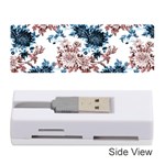 Blue and rose flowers Memory Card Reader (Stick) Front