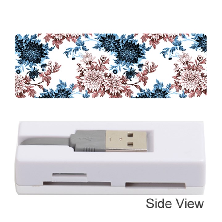 Blue and rose flowers Memory Card Reader (Stick)