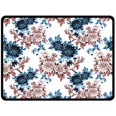 Blue And Rose Flowers Double Sided Fleece Blanket (large)  by goljakoff