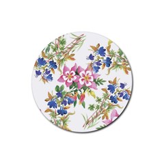 Garden Flowers Rubber Round Coaster (4 Pack)  by goljakoff