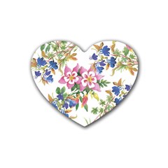 Garden Flowers Rubber Coaster (heart) 