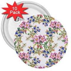 Garden flowers pattern 3  Buttons (10 pack) 