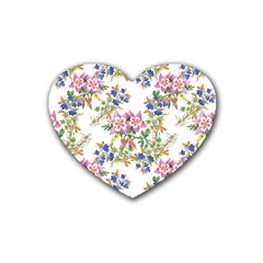 Garden Flowers Pattern Rubber Coaster (heart) 