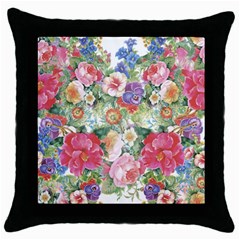 Beautiful Flowers Throw Pillow Case (black) by goljakoff