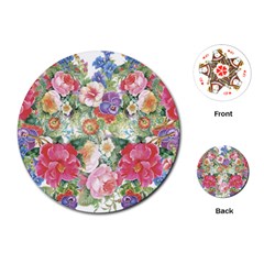 Beautiful Flowers Playing Cards Single Design (round)