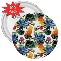 Flowers Pattern 3  Buttons (100 Pack)  by goljakoff