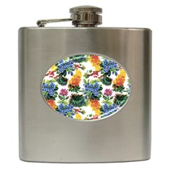 Flowers Pattern Hip Flask (6 Oz) by goljakoff