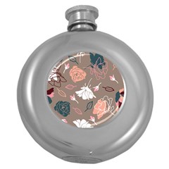 Rose -01 Round Hip Flask (5 Oz) by LakenParkDesigns