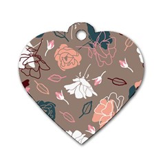 Rose -01 Dog Tag Heart (two Sides) by LakenParkDesigns