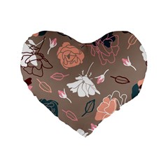 Rose -01 Standard 16  Premium Flano Heart Shape Cushions by LakenParkDesigns
