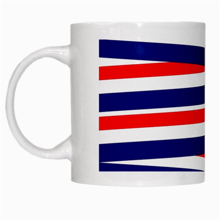 Patriotic Ribbons White Mugs