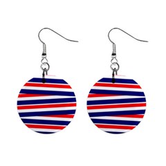 Patriotic Ribbons Mini Button Earrings by Mariart