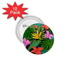 Tropical Greens Leaves 1 75  Buttons (10 Pack)