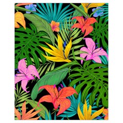 Tropical Greens Leaves Drawstring Bag (small)