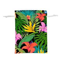 Tropical Greens Leaves Lightweight Drawstring Pouch (m) by Alisyart