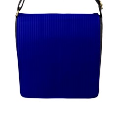 Admiral Blue & White - Flap Closure Messenger Bag (L)