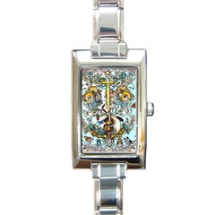 The Illustrated Alphabet - I - by LaRenard Rectangle Italian Charm Watch