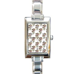 Butterflies On Peonies - By Larenard Rectangle Italian Charm Watch