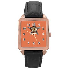 Star Butterfly - By Larenard Rose Gold Leather Watch  by LaRenard