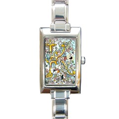 The Illustrated Alphabet - K - By Larenard Rectangle Italian Charm Watch