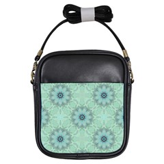 Mint Floral Pattern Girls Sling Bag by Dazzleway