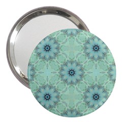 Mint Floral Pattern 3  Handbag Mirrors by Dazzleway