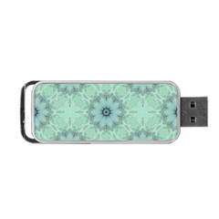 Mint Floral Pattern Portable Usb Flash (one Side) by Dazzleway