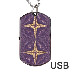 Purple And Gold Dog Tag Usb Flash (two Sides) by Dazzleway