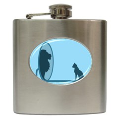 Cat Mirror Lion Hip Flask (6 Oz) by HermanTelo