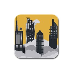 Minimal Skyscrapers Rubber Square Coaster (4 Pack)  by Alisyart