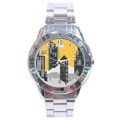 Minimal Skyscrapers Stainless Steel Analogue Watch by Alisyart