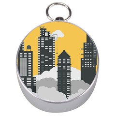 Minimal Skyscrapers Silver Compasses