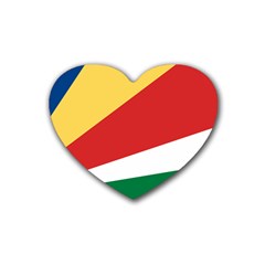 Seychelles Flag Rubber Coaster (heart)  by FlagGallery