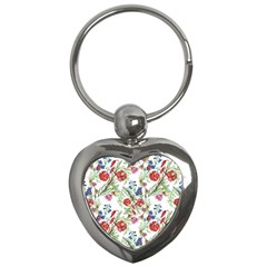 Flowers Pattern Key Chain (heart) by goljakoff