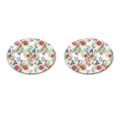 Flowers pattern Cufflinks (Oval)