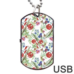 Flowers Pattern Dog Tag Usb Flash (one Side) by goljakoff