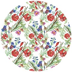 Flowers Pattern Wooden Puzzle Round by goljakoff