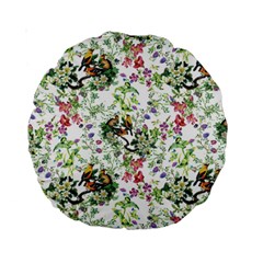 Green Flora Standard 15  Premium Round Cushions by goljakoff