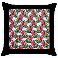 Flowers Pattern Throw Pillow Case (black) by goljakoff