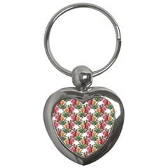 Flowers Pattern Key Chain (heart) by goljakoff