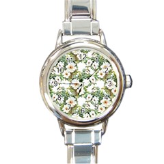 Summer Flowers Round Italian Charm Watch by goljakoff