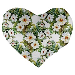 Summer Flowers Large 19  Premium Heart Shape Cushions by goljakoff